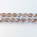 Czech Glass Fire Polish Bead - Oval 07x5MM LT AMETHYST AB