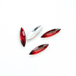 Plastic Point Back Foiled Stone - Navette 15x4MM RUBY