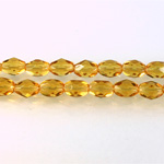 Czech Glass Fire Polish Bead - Oval 07x5MM TOPAZ