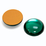 Glass Medium Dome Foiled Cabochon - Round 20MM EMERALD