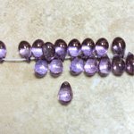 Czech Pressed Glass Pendant - Smooth Drop 9x6MM LUMI COATED PURPLE