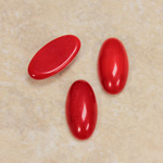 Glass Medium Dome Opaque Cabochon - Oval 18x9MM CHERRY RED