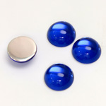 Plastic Flat Back Foiled Cabochon - Round 12MM SAPPHIRE