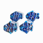 Indian Glass Lampwork Bead - Fish Small DARK AQUA