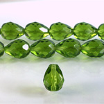 Czech Glass Fire Polish Bead - Pear 13x10MM OLIVINE