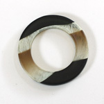 Plastic  Bead - Mixed Color Smooth Round Ring 36MM PETRIFIED WOOD COLOR