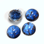 Glass Medium Dome Lampwork Cabochon - Round 13MM GOLD FLECK SAPPHIRE (05054)