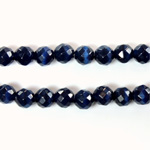 Fiber Optic Synthetic Cat's Eye Bead - Round Faceted 06MM CAT'S EYE BLUE