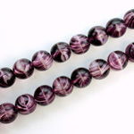 Czech Pressed Glass Bead - Smooth Round 08MM PORPHYR AMETHYST