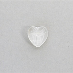 Gemstone Flat Back Carved Scarab - Heart 12x11MM MATTE CRYSTAL