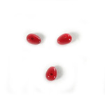 Plastic  Bead - Mixed Color Smooth Flat Pear 06x4MM RED CORAL MATRIX