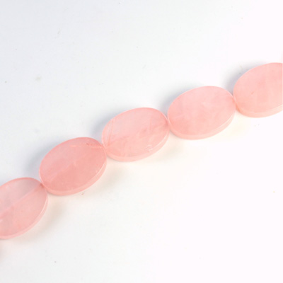 Gemstone Bead - Flat Top Oval 14x10MM ROSE QUARTZ