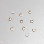 Glass Medium Dome Cabochon Pearl Spray Finish - Heart 04x4MM DK ROSE