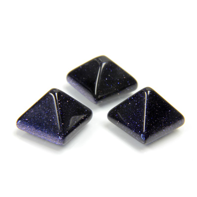 Man-made Cabochon - Square Pyramid Top 10x10MM BLUE GLODStone