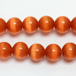 Fiber-Optic Synthetic Bead - Cat's Eye Smooth Round 10MM CAT'S EYE COPPER