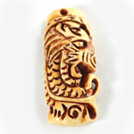 Plastic Oriental Caved Series Pendant 45x20MM ANTIQUE IVORY