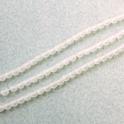 Czech Pressed Glass Bead - Smooth Round 03MM MATTE CRYSTAL