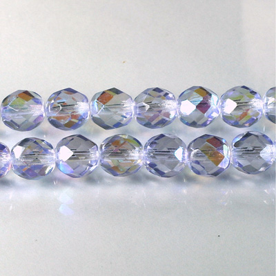Czech Glass Fire Polish Bead - Round 08MM LILAC AB 45117