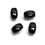 Plastic Bead - Opaque Color Smooth Keg 12x9MM JET