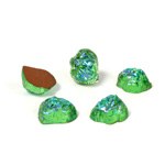 German Glass Nugget Top Foiled Cabochon - Baroque 10x8MM  PERIDOT AB