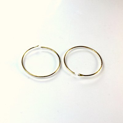 Brass Earwire Hoop 1 inch RAW BRASS