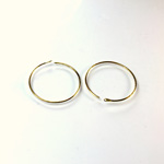 Brass Earwire Hoop 1 inch RAW BRASS