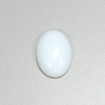 Plastic Flat Back Opaque Cabochon - Oval 25x18MM CHALKWHITE