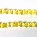 Fiber Optic Synthetic Cat's Eye Bead - Round Faceted 06MM CAT'S EYE YELLOW
