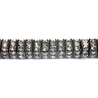 Czech Rhinestone Rondelle - Square 04.5MM CRYSTAL-BLACK