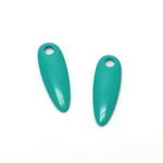 Plastic Pendant - Opaque Color Smooth Pear 30x10MM BRIGHT GREEN TURQUOISE