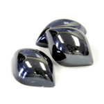 Glass Lampwork High Dome Coated Cabochon - Fancy Navette 18x13MM HEMATITE