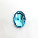 Glass Flat Back Foiled Rauten Rose - Oval 18x13MM AQUA