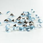Plastic Point Back Foiled Chaton - Round 3MM LT SAPPHIRE