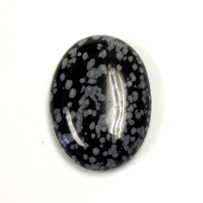 Gemstone Cabochon - Oval 30x22MM SNOWFLAKE OBSIDIAN