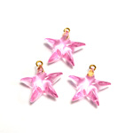 Plastic Pendant - Star with Brass Loop 13MM ROSE