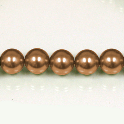 Czech Glass Pearl Bead - Round 06MM DARK BROWN 70418