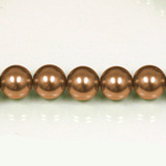 Czech Glass Pearl Bead - Round 06MM DARK BROWN 70418