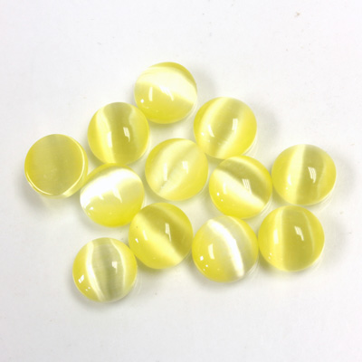 Fiber-Optic Cabochon - Round 07MM CAT'S EYE YELLOW