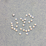 German Glass Medium Dome Foiled Cabochon - Round 03MM WHITE PINFIRE OPAL