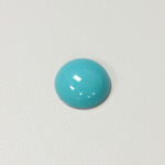 Plastic Flat Back Opaque Cabochon - Round 15MM BRIGHT GREEN TURQUOISE