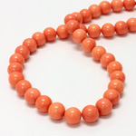 Gemstone Bead - Smooth Round 10MM DOLOMITE DYED CORAL