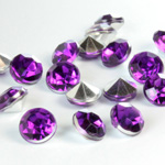 Plastic Point Back Transparent Foiled Chaton - Round 6MM AMETHYST