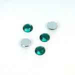 Plastic Flat Back Foiled Rose Cut Rhinestone - Round 07MM EMERALD