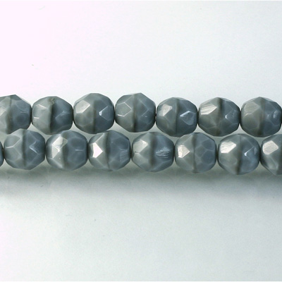 Czech Glass Fire Polish Bead - Round 08MM MOONSTONE GREY