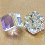 Preciosa Crystal Bead Diagonal Hole - Square 08MM CRYSTAL AB