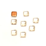 Glass Low Dome Foiled Cabochon - Square Antique 06x6MM CRYSTAL