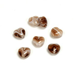 Czech Pressed Glass Bead - Smooth Heart 08x8MM PORPHYR SMOKE TOPAZ