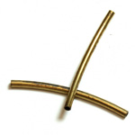 Brass Curved Bead - Hollow Tube 25x1.5MM RAW