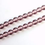 Czech Pressed Glass Bead - Smooth Round 06MM LT AMETHYST