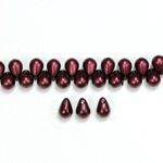 Glass Pendant Pearl Drop 6x4MM MATTE GARNET